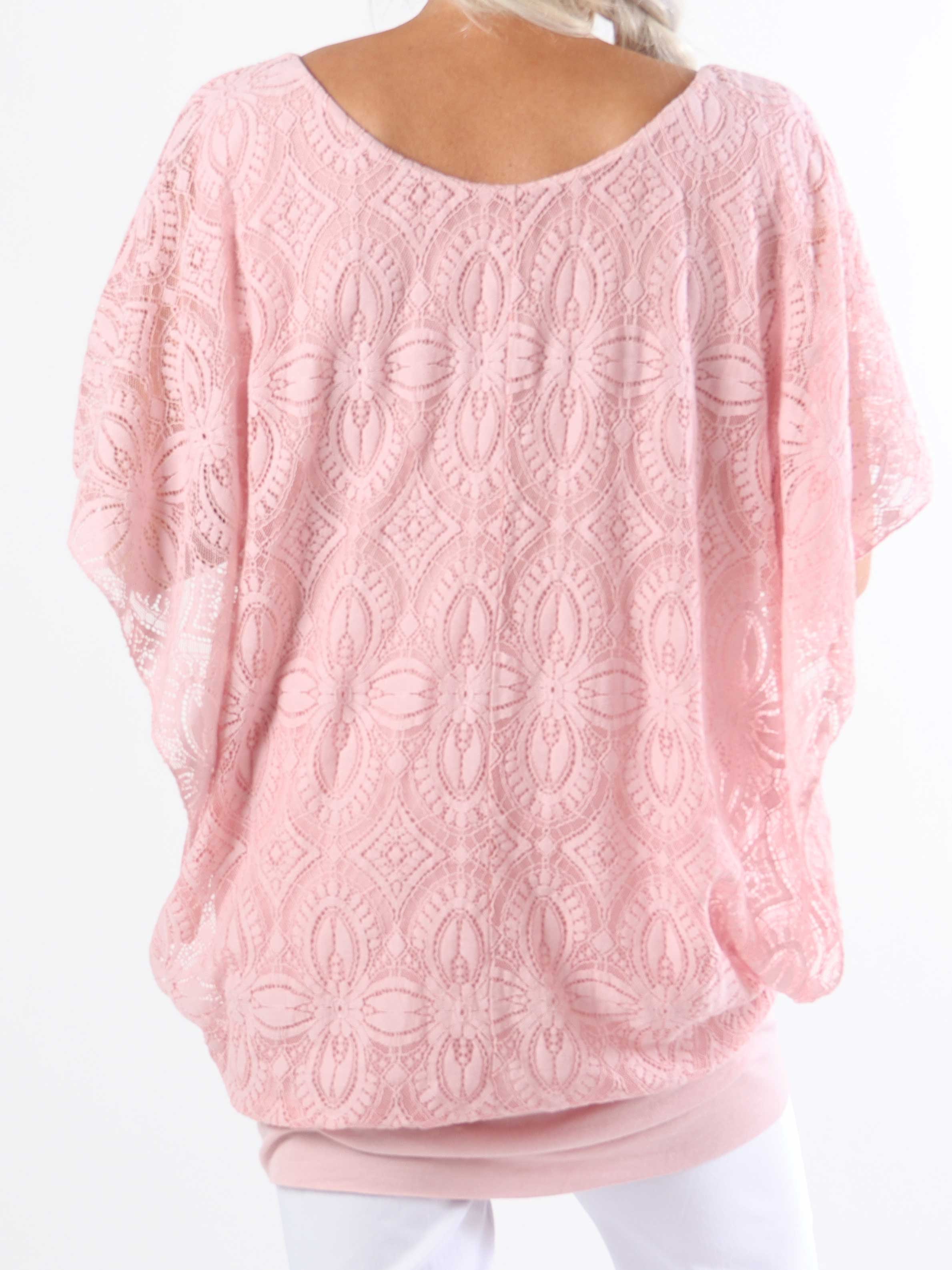 Indiana - Sød plus size blondetunika i bomuld